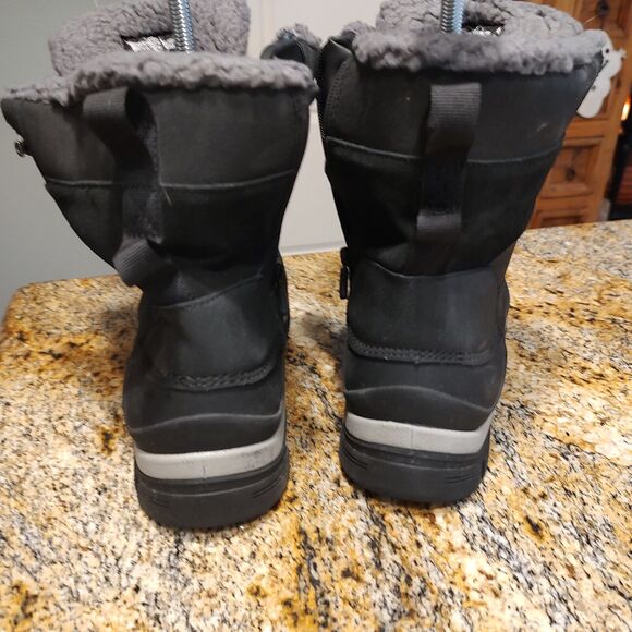 All in Motion Men's Jordan Waterproof Winter Boots Black Sz 11 Leather Faux Fur - Picture 9 of 12